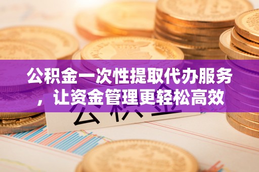 香港岛公积金一次性提取代办服务，让资金管理更轻松高效