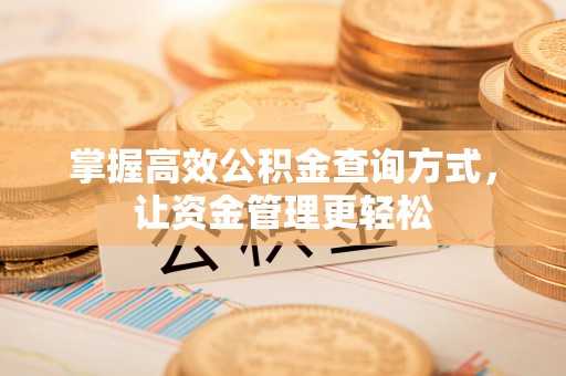 香港岛掌握高效公积金查询方式，让资金管理更轻松